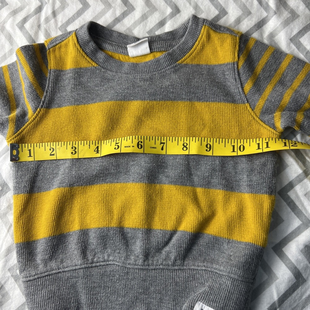 Baby Gap Unisex Hudson‎ Bay Striped Pull Over Sweater Gray Mustard 12-18 months - Picture 5 of 8